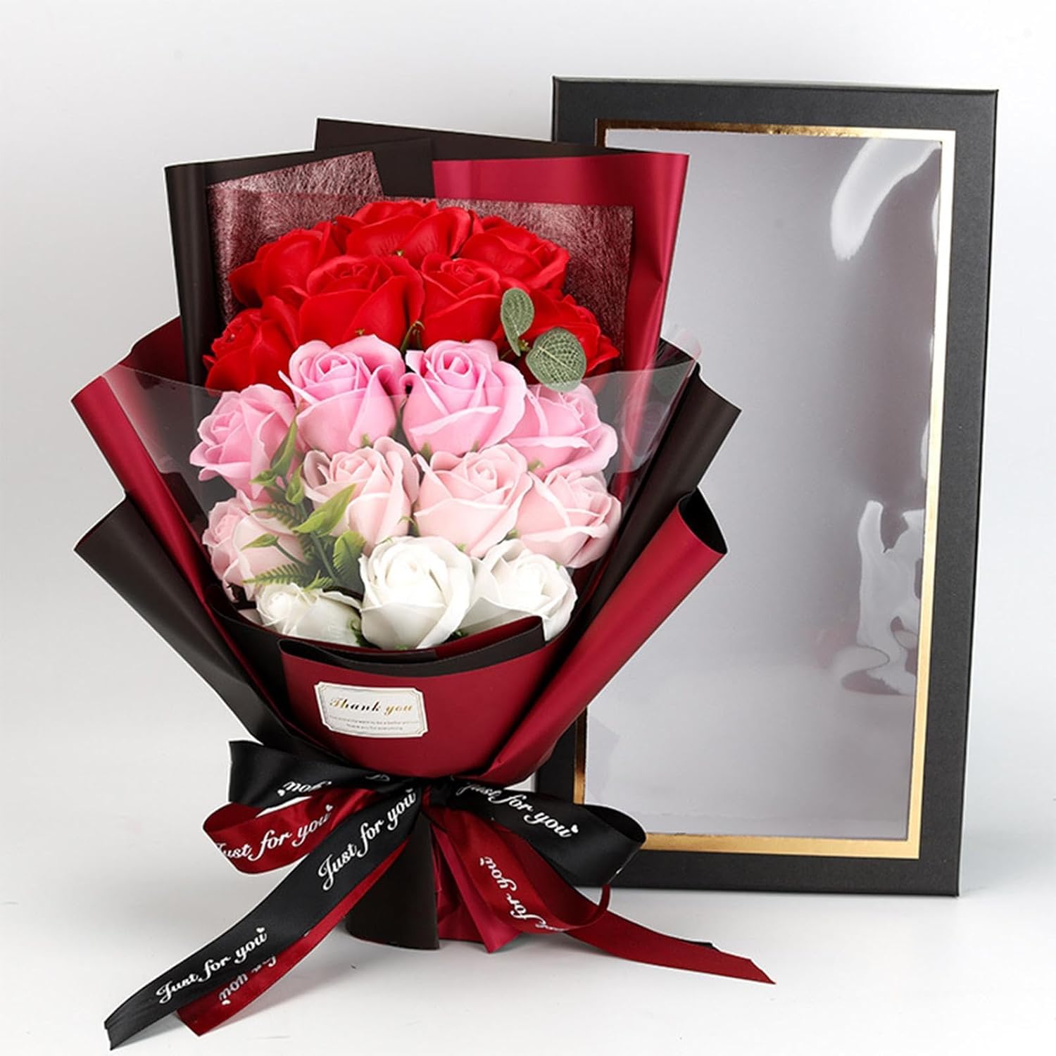Artificial Flower - Preserved Red Rose Flowers with Love Necklace for Her Unique Gift for Birthday, Valentine's Day - Image 4