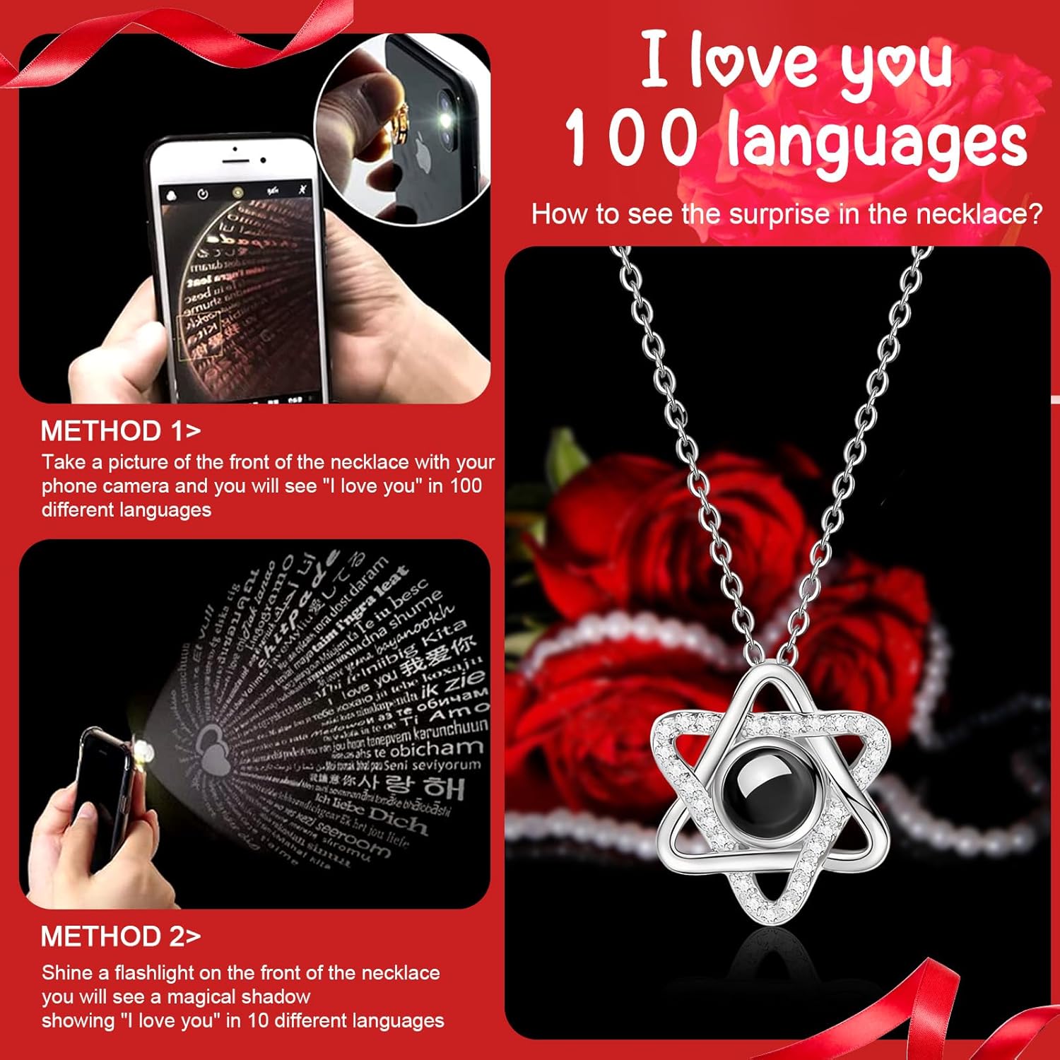 QETRABONE Red Real Rose Necklace - Image 3