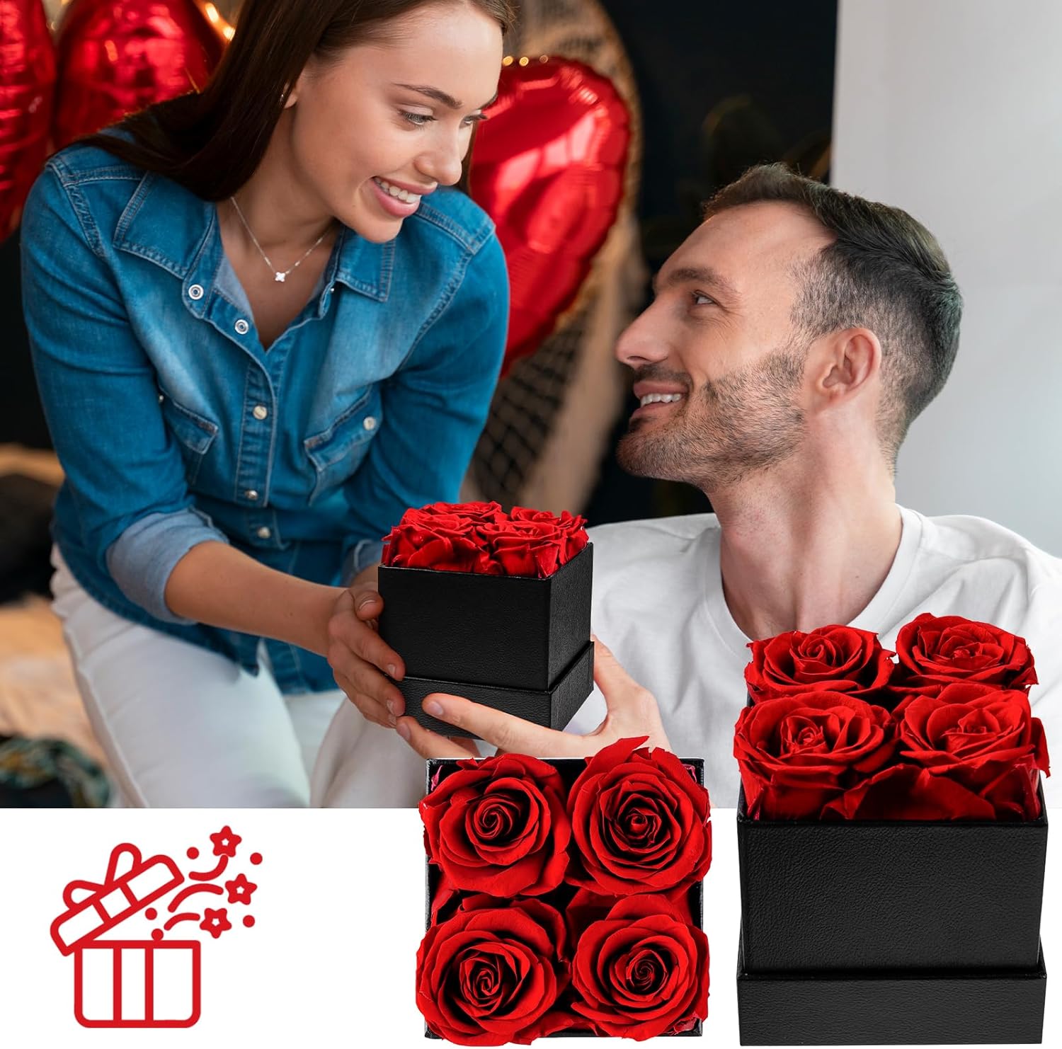 4 Red Rose in a box - Image 6