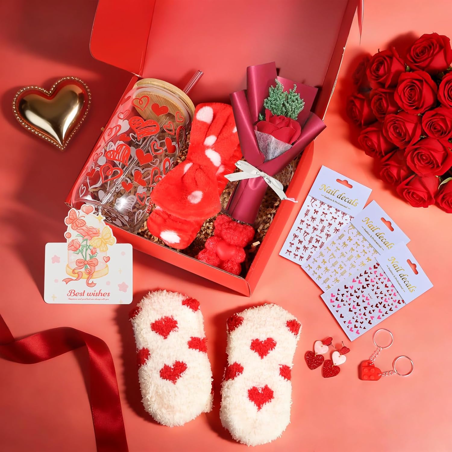 | Valentines Day Gifts for Her Basket - 11Pcs Valentines Basket for Women - Image 7