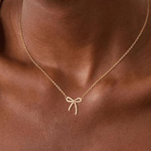 Delicate Gold Bow Necklace