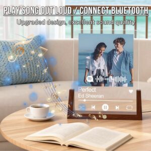 Personalized Gifts for Girlfriend Boyfriend - Spotify Plaque, Custom Music Acrylic Song Plaque Frames with Photo, Customized Picture Frame for Him Her Women Men Couples Anniversary Birthday Gifts