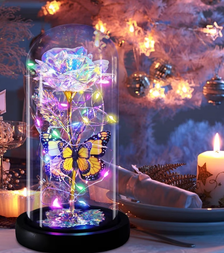 Lighted up Butterfly Glass flower - Image 2
