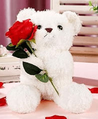Plush Teddy Bear with Red Rose for Valentine - Image 3