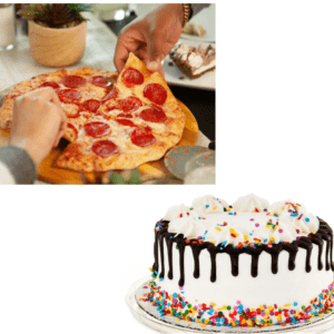 pizza + cake