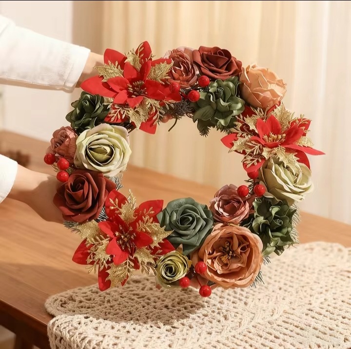 Artificial Poinsettia Christmas Flower - Image 4