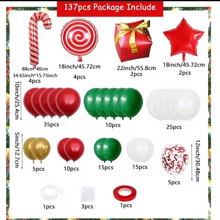 137PCS Christmas Balloon Set - Image 3