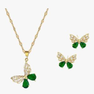 Butterfly Necklace And Earring Set For Women