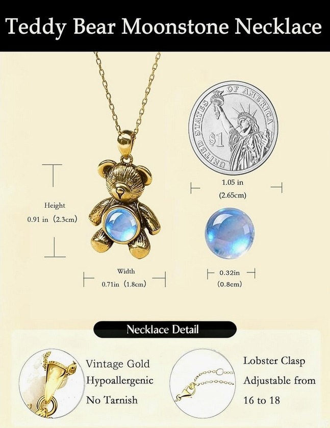 Cute Teddy Bear Necklace - Image 3