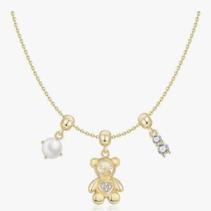 Gold Bear Necklace For Women