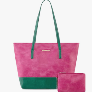 Two-Tone Tote Bag with Matching Pouch